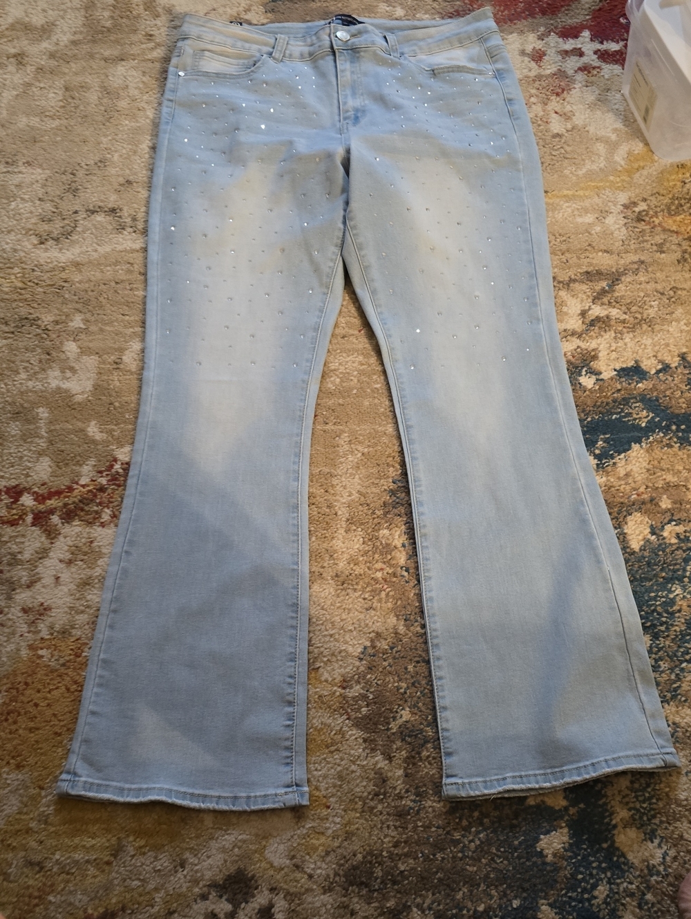 Light Wash Rhinestone Bootcut Women's Jeans